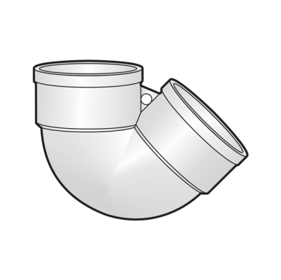 Cút cong có lỗ treo giữ cút uPVC Sino