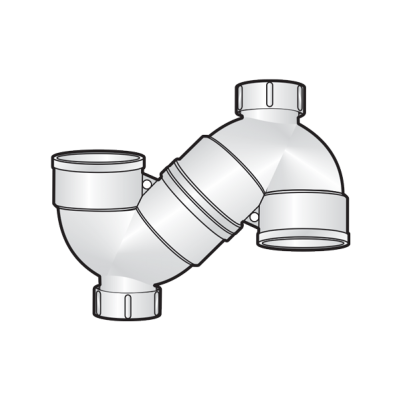 Cút chữ S có 2 cửa kiểm tra uPVC Sino