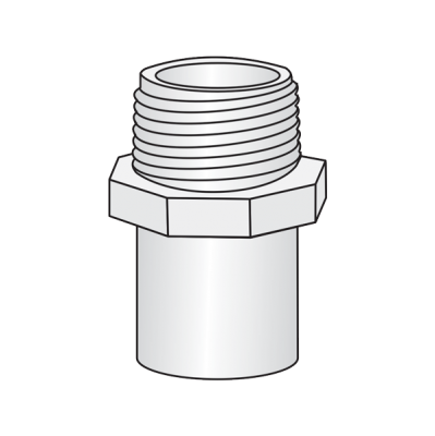 Nối thẳng ren ngoài uPVC Sino